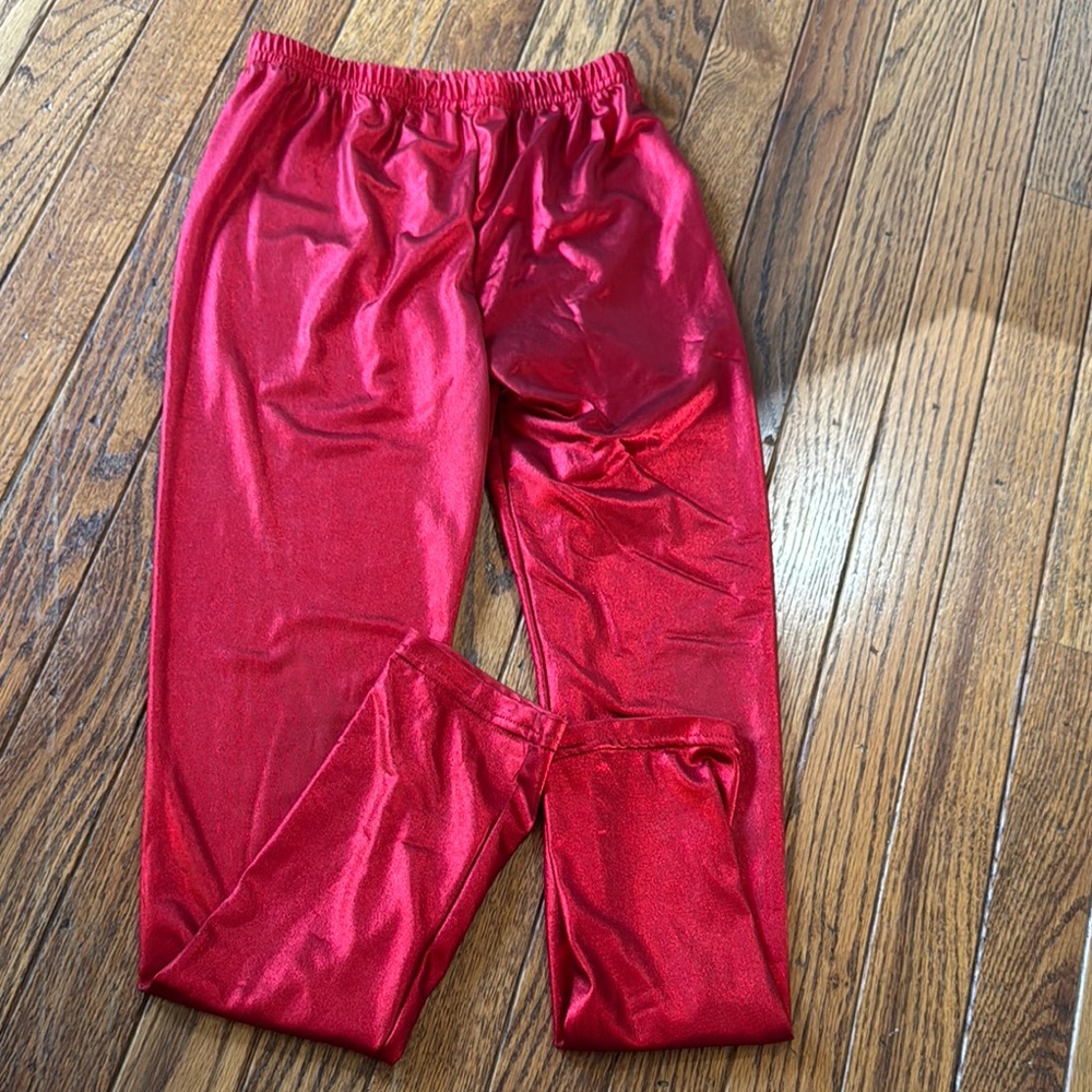 Spirit Kids Red Metallic Leggings